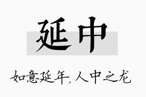 延中名字的寓意及含义