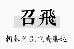 召飞名字的寓意及含义