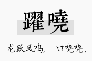 跃哓名字的寓意及含义