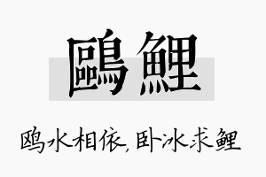 鸥鲤名字的寓意及含义