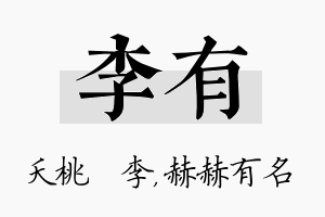 李有名字的寓意及含义