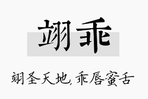 翊乖名字的寓意及含义