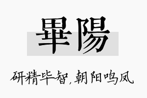 毕阳名字的寓意及含义