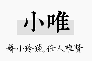 小唯名字的寓意及含义