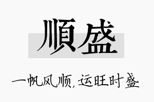 顺盛名字的寓意及含义