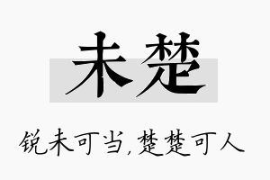 未楚名字的寓意及含义