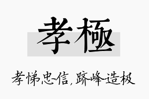 孝极名字的寓意及含义