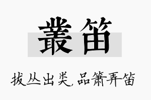 丛笛名字的寓意及含义