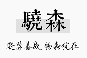 骁森名字的寓意及含义