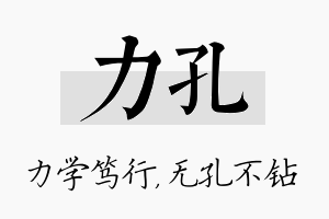 力孔名字的寓意及含义