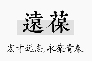 远葆名字的寓意及含义