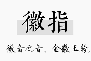 徽指名字的寓意及含义