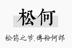 松何名字的寓意及含义