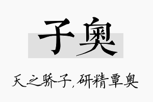 子奥名字的寓意及含义