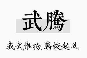 武腾名字的寓意及含义