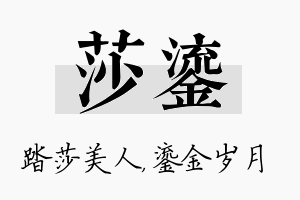 莎鎏名字的寓意及含义