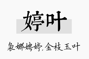 婷叶名字的寓意及含义