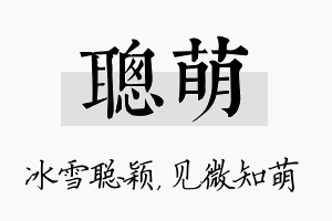 聪萌名字的寓意及含义