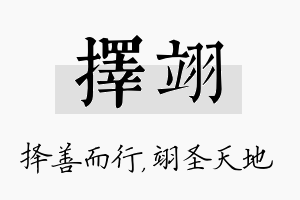 择翊名字的寓意及含义