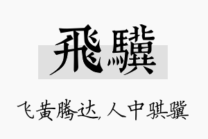 飞骥名字的寓意及含义