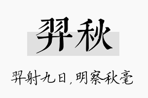 羿秋名字的寓意及含义