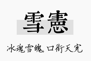 雪宪名字的寓意及含义