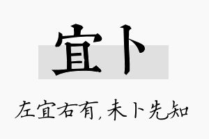 宜卜名字的寓意及含义