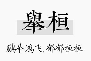 举桓名字的寓意及含义