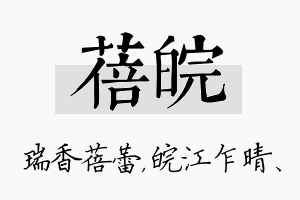 蓓皖名字的寓意及含义