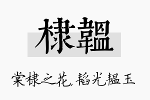 棣韫名字的寓意及含义