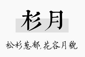 杉月名字的寓意及含义