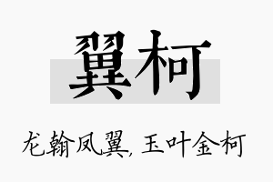 翼柯名字的寓意及含义