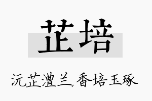 芷培名字的寓意及含义