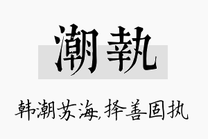 潮执名字的寓意及含义