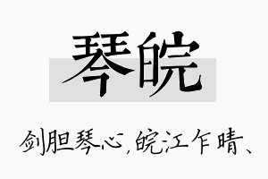 琴皖名字的寓意及含义