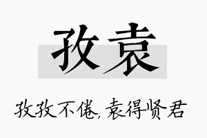 孜袁名字的寓意及含义