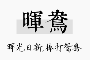 晖鸯名字的寓意及含义