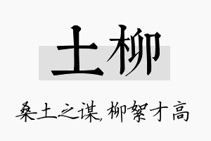 土柳名字的寓意及含义