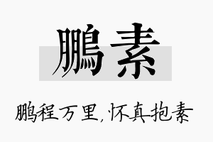 鹏素名字的寓意及含义