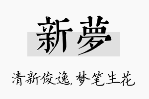 新梦名字的寓意及含义