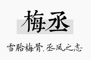 梅丞名字的寓意及含义