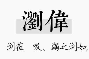 浏伟名字的寓意及含义