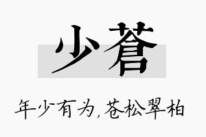 少苍名字的寓意及含义