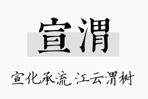 宣渭名字的寓意及含义