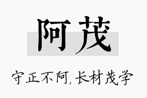 阿茂名字的寓意及含义