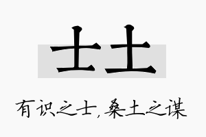 士土名字的寓意及含义