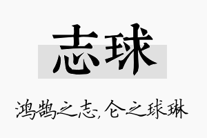 志球名字的寓意及含义