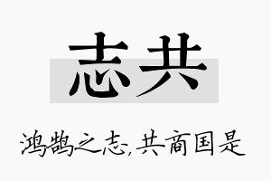 志共名字的寓意及含义