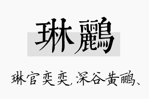 琳鹂名字的寓意及含义