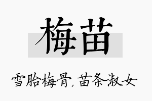 梅苗名字的寓意及含义